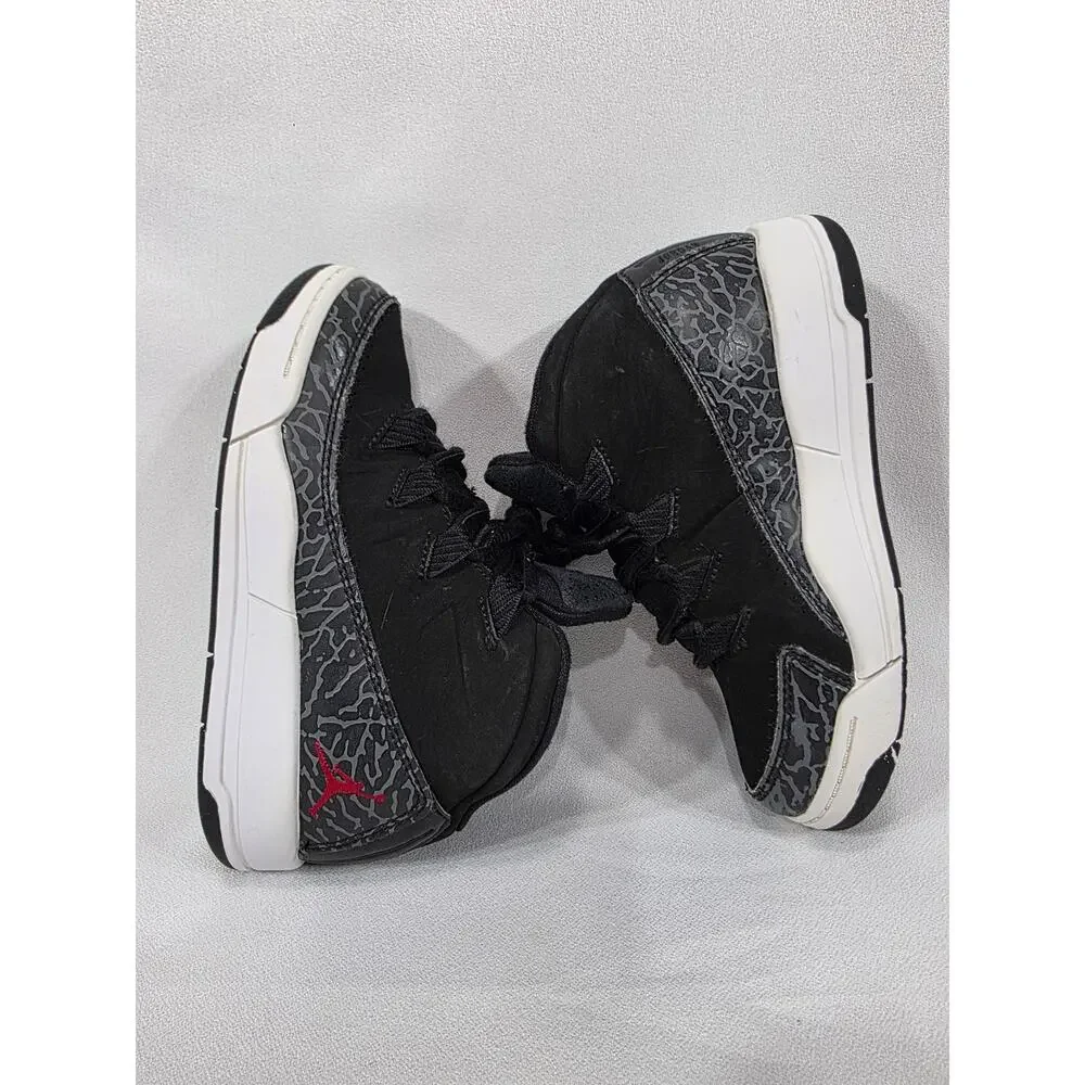 Nike Air Jordan Deluxe Kids 11C Black Red Elephant Print Shoes